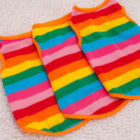 HKM-019667 Colorful Summer Rainbow Vest for Pets - Casual Polyester Cotton Apparel in XS to XL Sizes