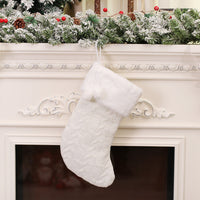 HKM-019667 Knitted Striped Wool Christmas Socks in White, Red, and Green