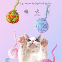 HKM-019667 Pet Silent Cat Toy, Wool Ball, Cat Toy Ball, Plush, Boring, Durable, Teeth Grinding, Playing With Little Cats, Chewing, Cat Toy Stick