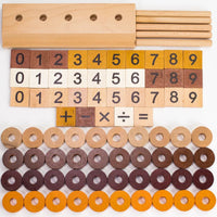 HKM-019795 Montessori Wooden Math Abacus Number Blocks for Early Preschool Learning, Age 3+