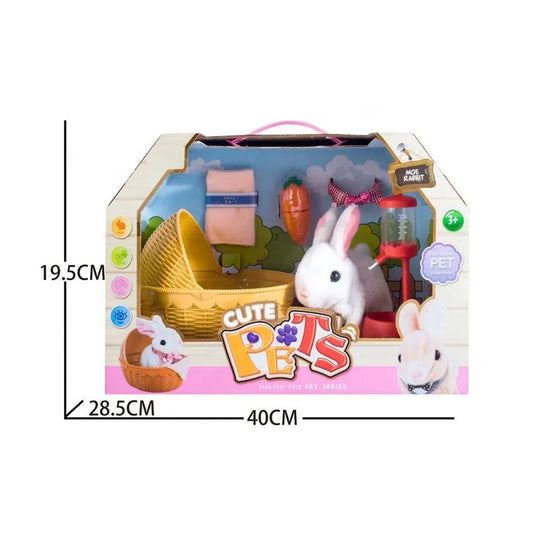 Electric Battery Operated Plush Rabbit Doll with Walking Function for Kids Ages 3 and Up