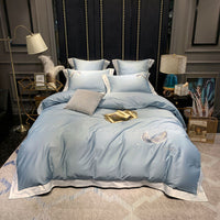 HKM-020051 Luxury Silky Egyptian Cotton Bedding Set - Modern and Simple Design in Various Colors