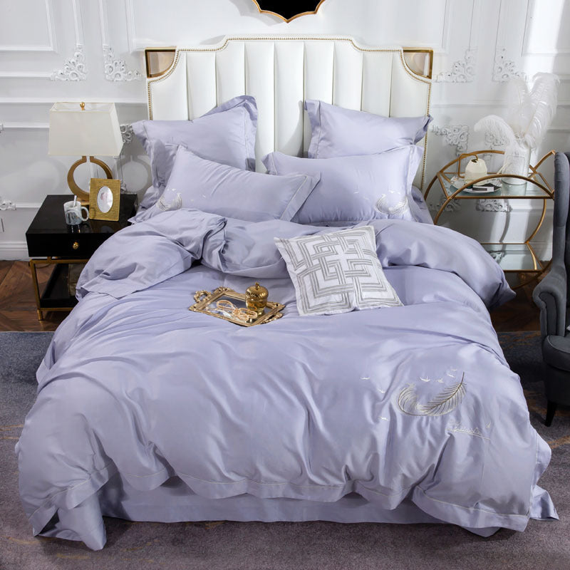 HKM-020051 Luxury Silky Egyptian Cotton Bedding Set - Modern and Simple Design in Various Colors