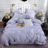 HKM-020051 Luxury Silky Egyptian Cotton Bedding Set - Modern and Simple Design in Various Colors