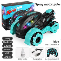 HKM-020051 Remote Control Spray Stunt Motorcycle with Drift and Rotation Features – High Speed Electric RC Car, Indoor/Outdoor Use