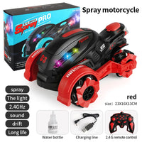 HKM-020051 Remote Control Spray Stunt Motorcycle with Drift and Rotation Features – High Speed Electric RC Car, Indoor/Outdoor Use