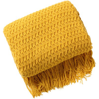 HKM-020115 Knitted Acrylic Nap Blanket with Tassels in Various Patterns and Sizes