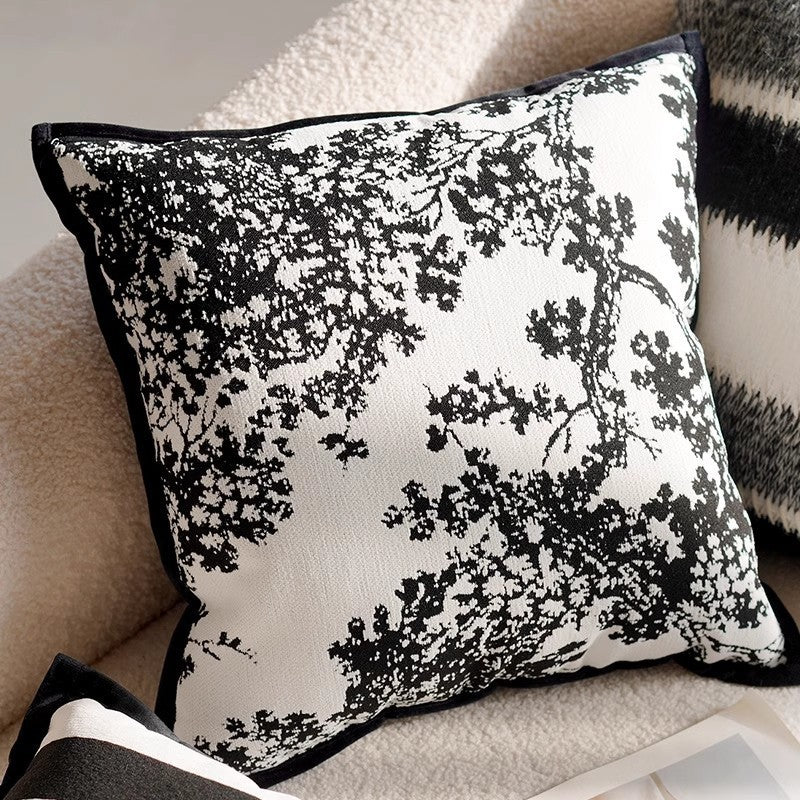 HKM-020179 Black and White Houndstooth and Checkerboard Decorative Pillow Collection, 45x45cm and 30x50cm Options