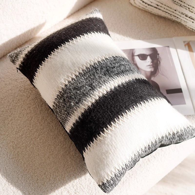 HKM-020179 Black and White Houndstooth and Checkerboard Decorative Pillow Collection, 45x45cm and 30x50cm Options