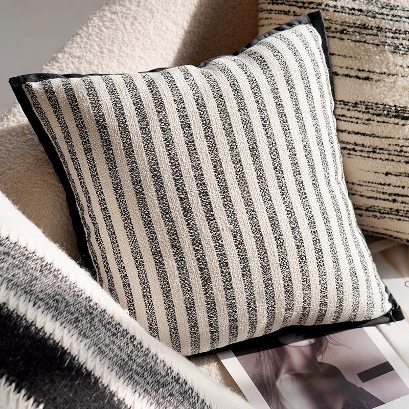 HKM-020179 Black and White Houndstooth and Checkerboard Decorative Pillow Collection, 45x45cm and 30x50cm Options