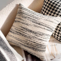 HKM-020179 Black and White Houndstooth and Checkerboard Decorative Pillow Collection, 45x45cm and 30x50cm Options