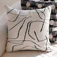 HKM-020179 Black and White Houndstooth and Checkerboard Decorative Pillow Collection, 45x45cm and 30x50cm Options