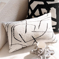 HKM-020179 Black and White Houndstooth and Checkerboard Decorative Pillow Collection, 45x45cm and 30x50cm Options