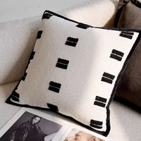 HKM-020179 Black and White Houndstooth and Checkerboard Decorative Pillow Collection, 45x45cm and 30x50cm Options