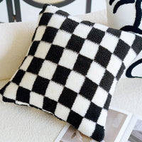 HKM-020179 Black and White Houndstooth and Checkerboard Decorative Pillow Collection, 45x45cm and 30x50cm Options