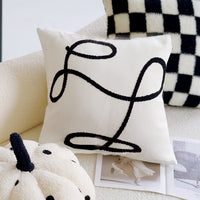 HKM-020179 Black and White Houndstooth and Checkerboard Decorative Pillow Collection, 45x45cm and 30x50cm Options