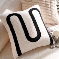 HKM-020179 Black and White Houndstooth and Checkerboard Decorative Pillow Collection, 45x45cm and 30x50cm Options