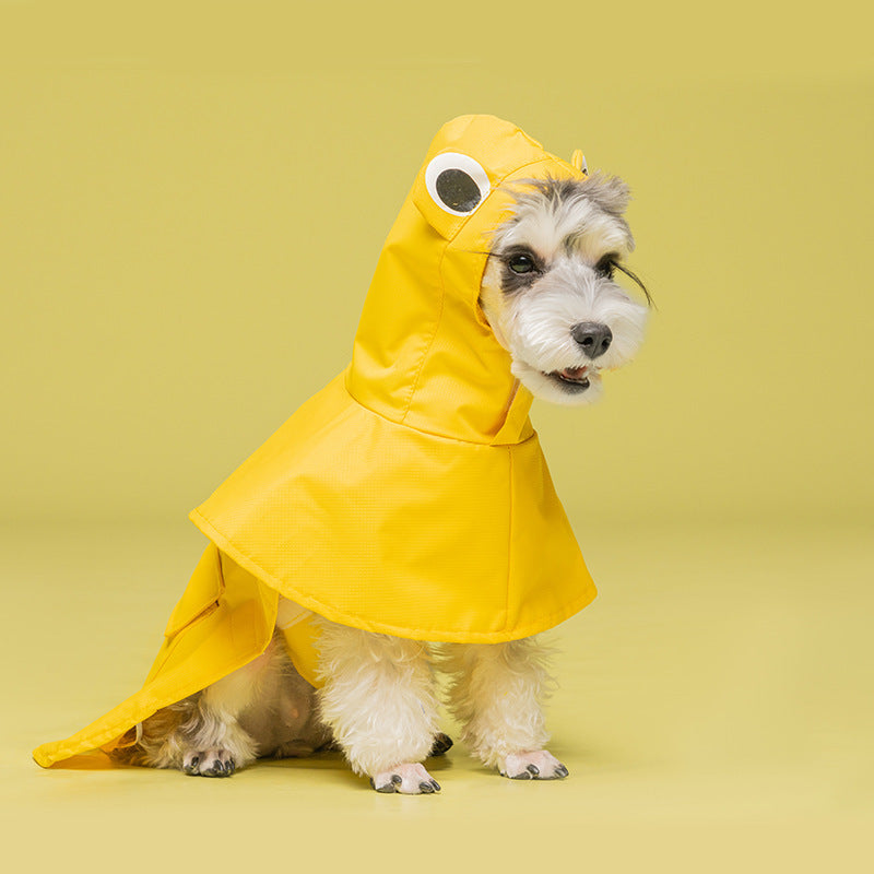 HKM-020179 Waterproof Cape-style Dog Raincoat in Blue, Purple, Yellow, and Green - Available in Sizes S to XXL