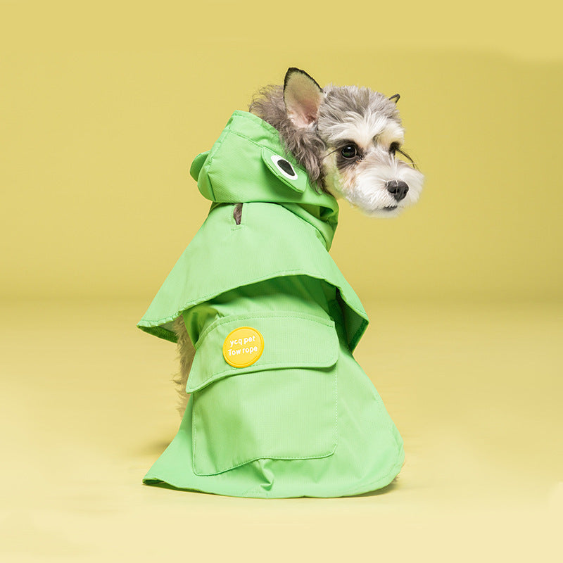 HKM-020179 Waterproof Cape-style Dog Raincoat in Blue, Purple, Yellow, and Green - Available in Sizes S to XXL