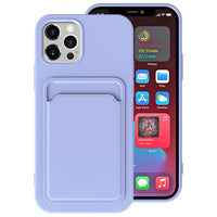 HKM-020307 Frosted TPU Phone Case with Card Holder for iPhone Models 7/8, X/XS, XR, 11, 12 Mini and SE2