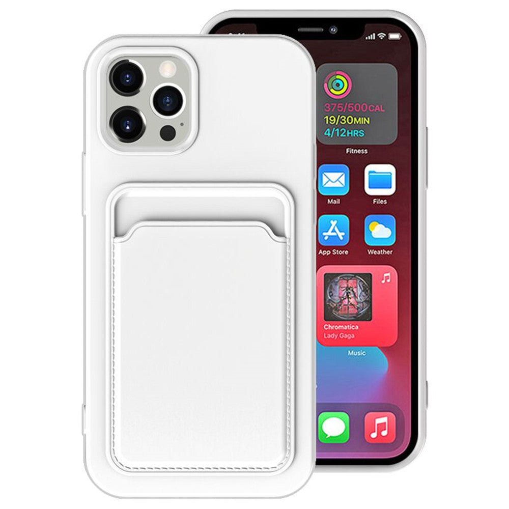 HKM-020307 Frosted TPU Phone Case with Card Holder for iPhone Models 7/8, X/XS, XR, 11, 12 Mini and SE2