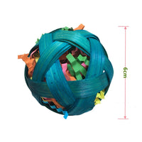 HKM-020307 Natural Bamboo Woven Toy Balls for Small Pets and Birds, 6cm Diameter, Pack of 3