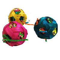 HKM-020307 Natural Bamboo Woven Toy Balls for Small Pets and Birds, 6cm Diameter, Pack of 3