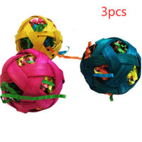 HKM-020307 Natural Bamboo Woven Toy Balls for Small Pets and Birds, 6cm Diameter, Pack of 3