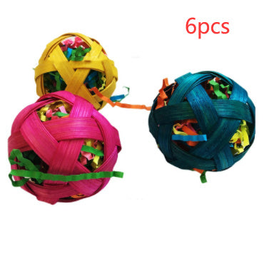 HKM-020307 Natural Bamboo Woven Toy Balls for Small Pets and Birds, 6cm Diameter, Pack of 3