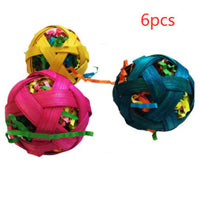 HKM-020307 Natural Bamboo Woven Toy Balls for Small Pets and Birds, 6cm Diameter, Pack of 3