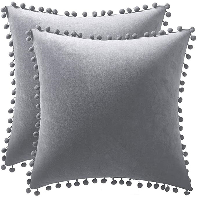HKM-020435 Nordic Plush Solid Color Cushion Cover for Home and Office, 45x45 cm