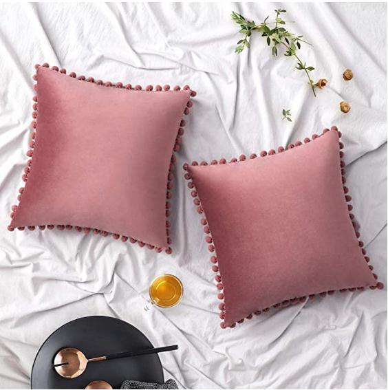 HKM-020435 Nordic Plush Solid Color Cushion Cover for Home and Office, 45x45 cm