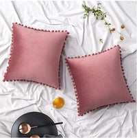 HKM-020435 Nordic Plush Solid Color Cushion Cover for Home and Office, 45x45 cm