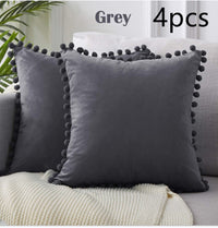 HKM-020435 Nordic Plush Solid Color Cushion Cover for Home and Office, 45x45 cm