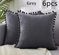 HKM-020435 Nordic Plush Solid Color Cushion Cover for Home and Office, 45x45 cm