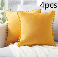 HKM-020435 Nordic Plush Solid Color Cushion Cover for Home and Office, 45x45 cm