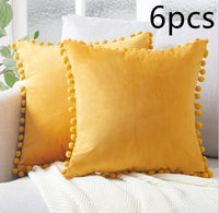 HKM-020435 Nordic Plush Solid Color Cushion Cover for Home and Office, 45x45 cm