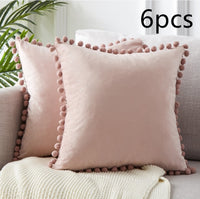 HKM-020435 Nordic Plush Solid Color Cushion Cover for Home and Office, 45x45 cm