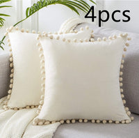 HKM-020435 Nordic Plush Solid Color Cushion Cover for Home and Office, 45x45 cm