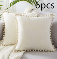HKM-020435 Nordic Plush Solid Color Cushion Cover for Home and Office, 45x45 cm