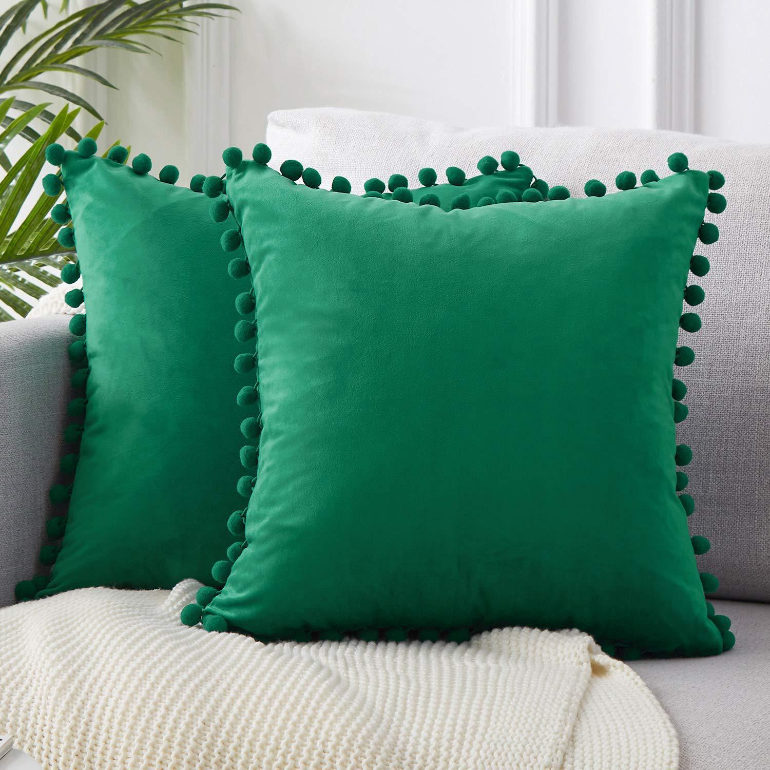 HKM-020435 Nordic Plush Solid Color Cushion Cover for Home and Office, 45x45 cm