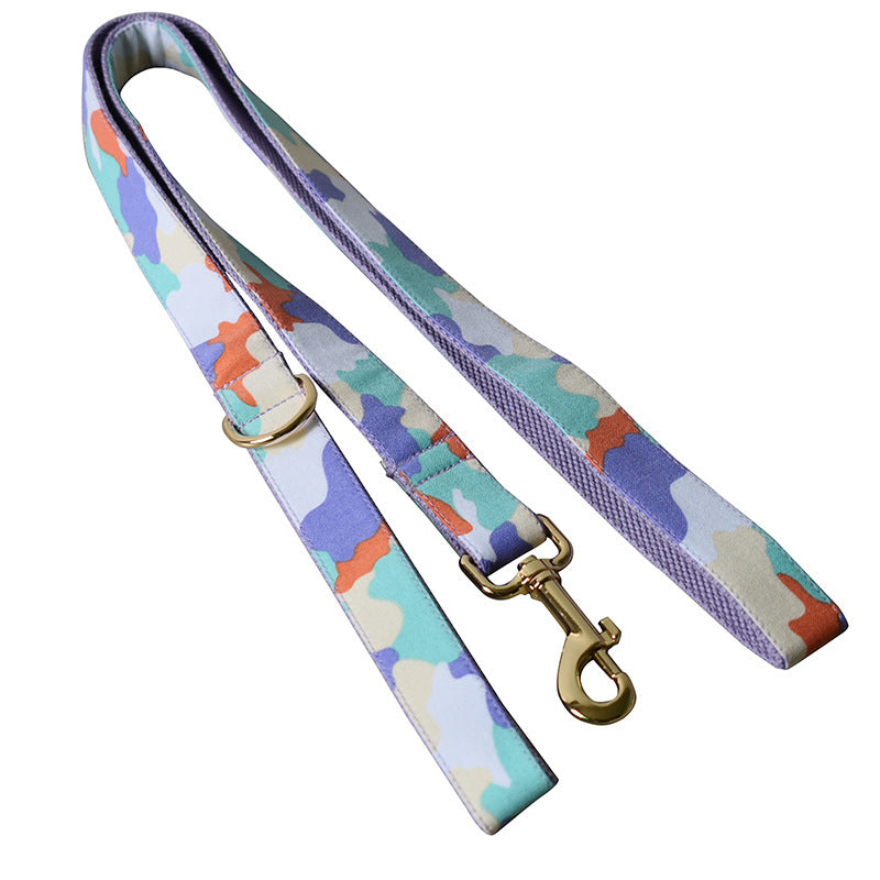 HKM-020563 Purple Camouflage Dog Bow Tie and Leash Set in Various Sizes
