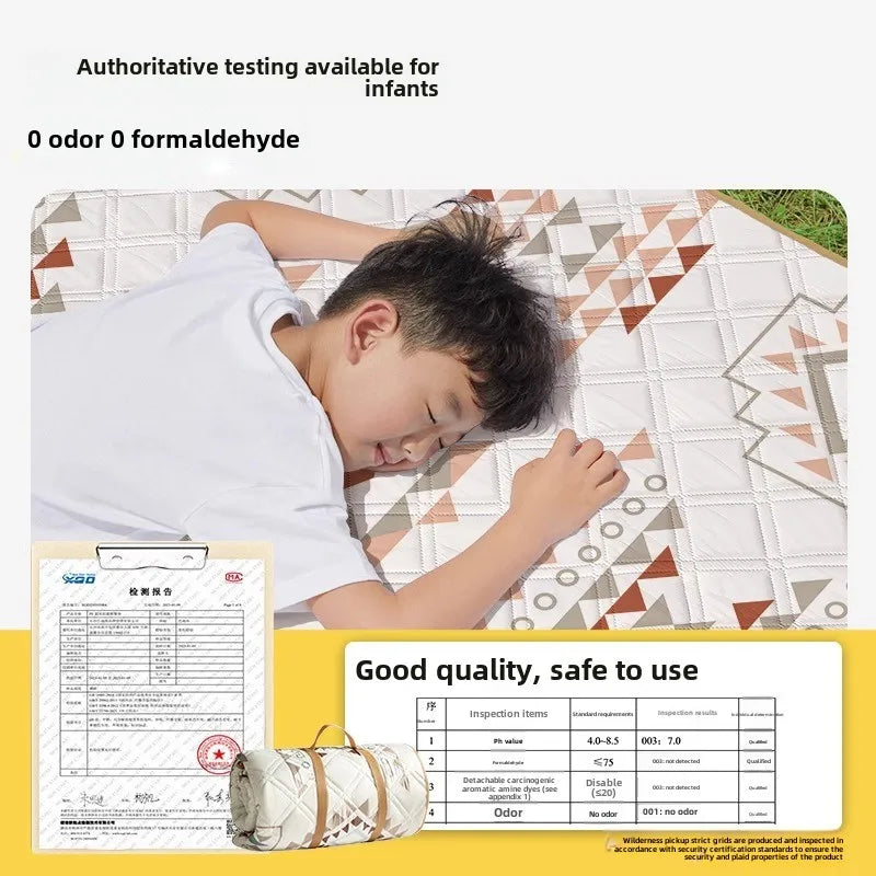 KTX-020563 Versatile Large Waterproof Green Oxford Cloth Mat for Outdoor Activities, Hiking, and Picnics