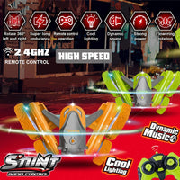 HKM-020627 2.4GHz Double-Sided Remote Control Stunt Car with Lights and Music - Indoor/Outdoor Fun for Ages 5 and Up