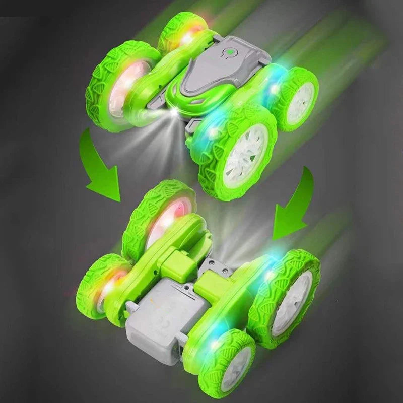 HKM-020627 2.4GHz Double-Sided Remote Control Stunt Car with Lights and Music - Indoor/Outdoor Fun for Ages 5 and Up