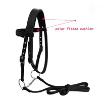 HKM-021011 Adjustable PP Braid Rein with Plush Cushion - Red, Blue, Black, Various Sizes
