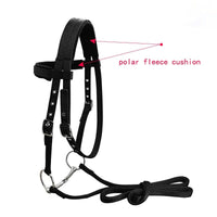 HKM-021011 Adjustable PP Braid Rein with Plush Cushion - Red, Blue, Black, Various Sizes