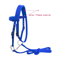 HKM-021011 Adjustable PP Braid Rein with Plush Cushion - Red, Blue, Black, Various Sizes