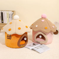HKM-021011 Removable Cat Nest Pet House with Cozy Fabric Design - Available in Pink, Yellow/White, Red/White