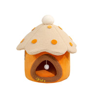 HKM-021011 Removable Cat Nest Pet House with Cozy Fabric Design - Available in Pink, Yellow/White, Red/White